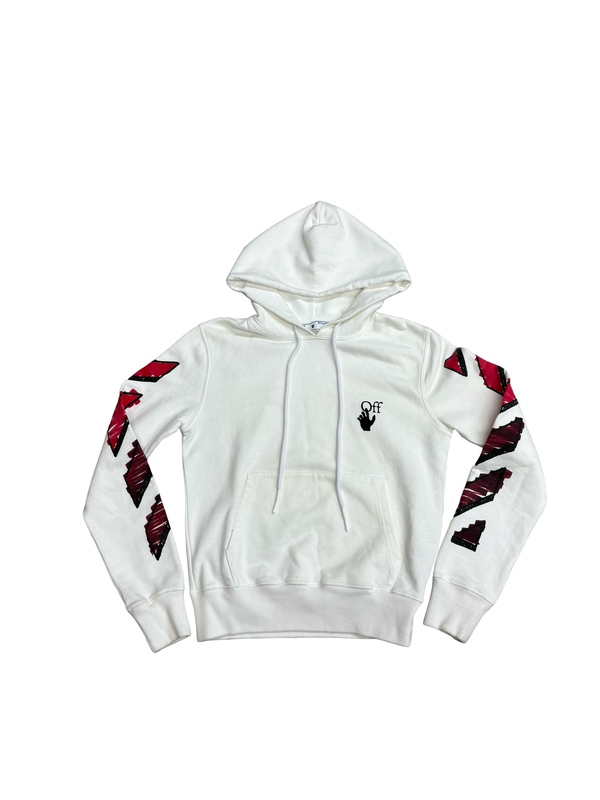 Off-White Marker Slim Hoodie White Red