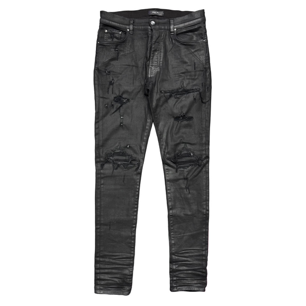 Amiri MX1 Coated Patch Jeans Black