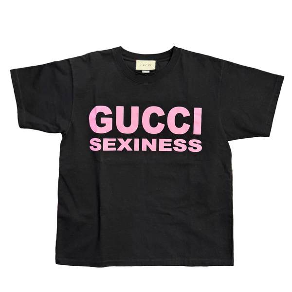 Gucci Sexiness Print T-Shirt Black Pink