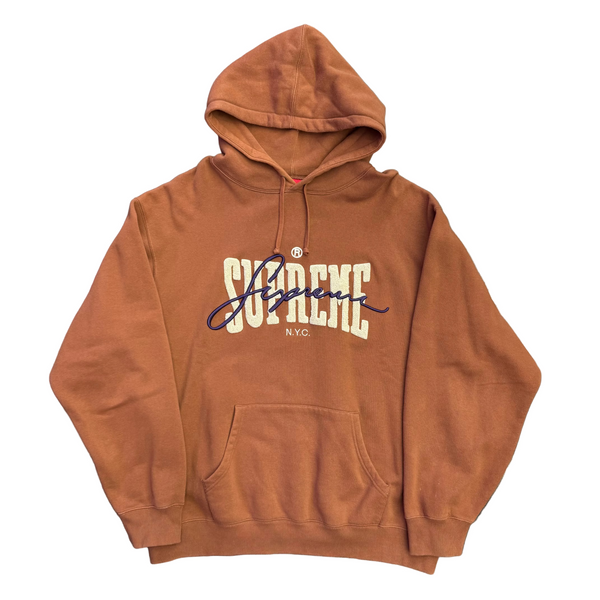 Supreme Embroidered Chenille Hooded Sweatshirt Brown
