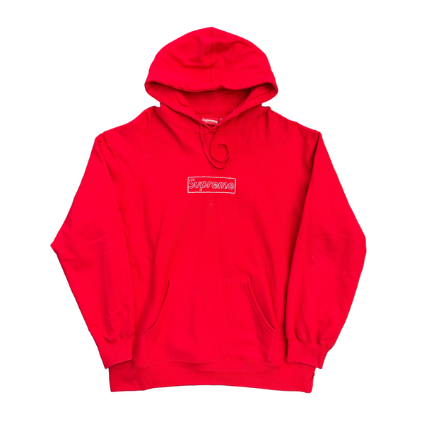 Supreme KAWS Chalk Logo Hooded Sweatshirt Red