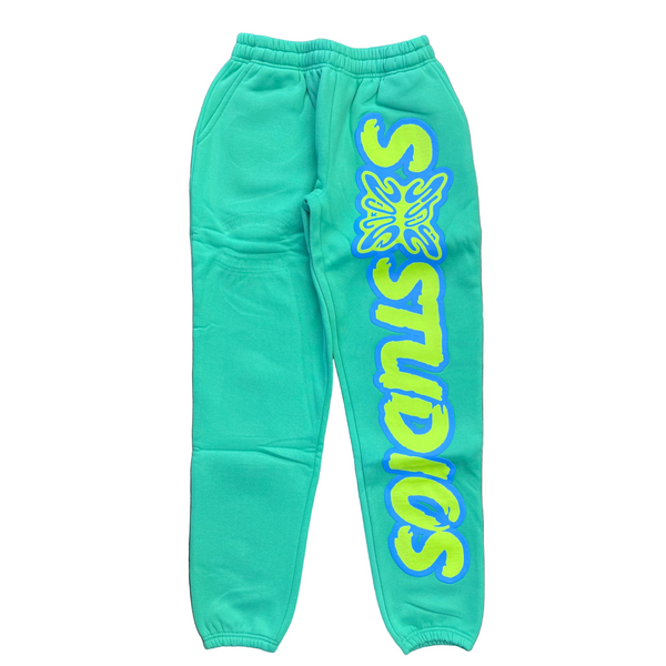 SB Studios Stain Bandz Sweatpants Teal Neon