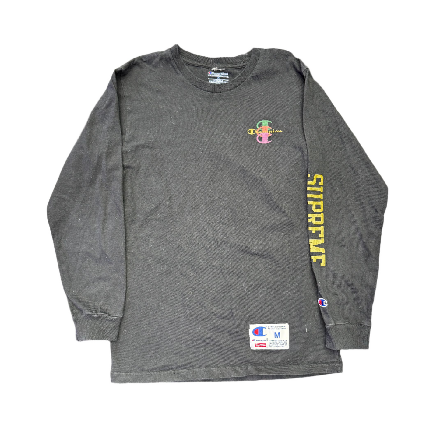 Supreme Champion Stacked C L/S Tee Black