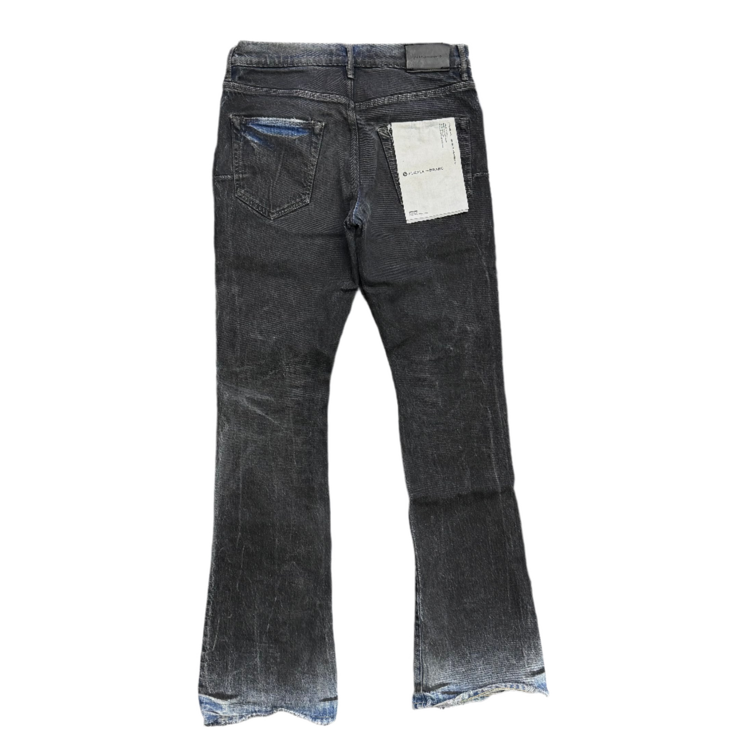 Purple Brand Dirty Coated Flare Jeans Black