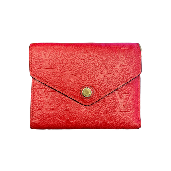 LV Monogram Empreinte Leather Victorine Wallet Scarlet