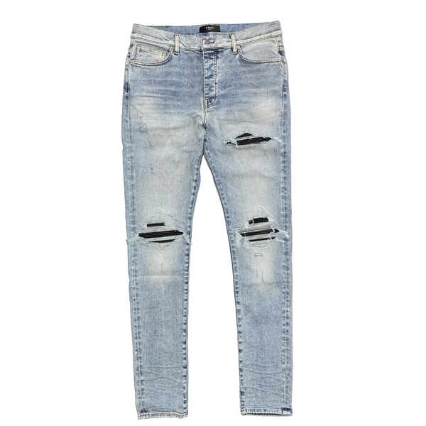 Amiri MX1 Black Patch Jeans Stone Indigo