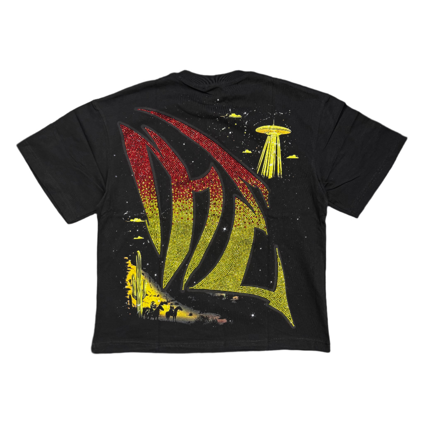 Mixed Emotion Ranger Rhinestone Tee Black