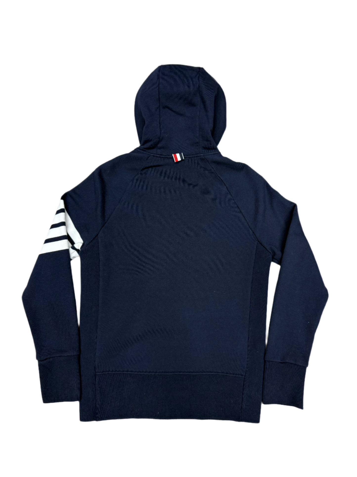 Thom Browne Classic 4-Bar Zip up Cotton Hoodie Navy