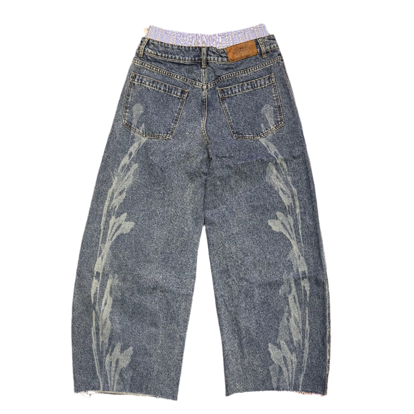 Birth Of Royal Child Fluid Dial Waist Baggy Denim