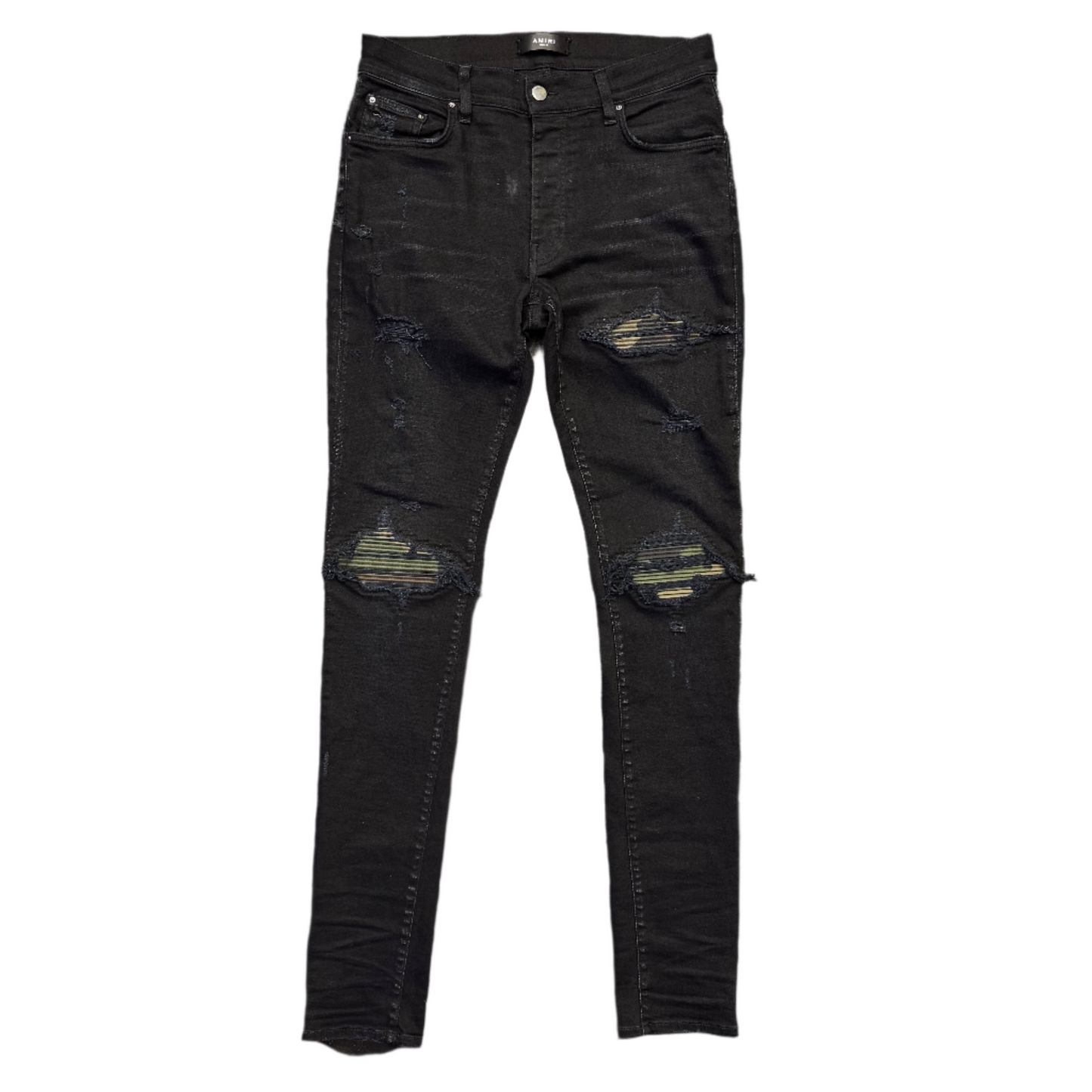 Amiri MX1 Camo Patch Jeans Black