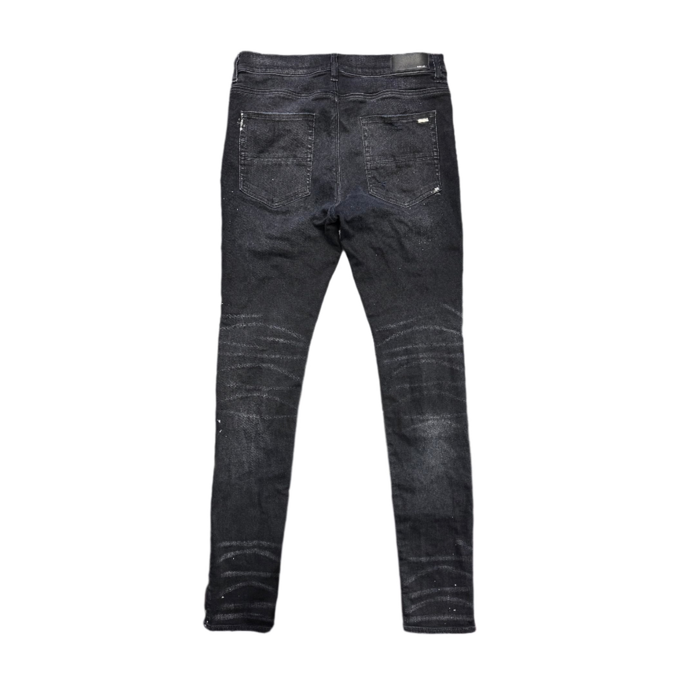 Amiri MX1 Brown Plaid Patch Jeans Black