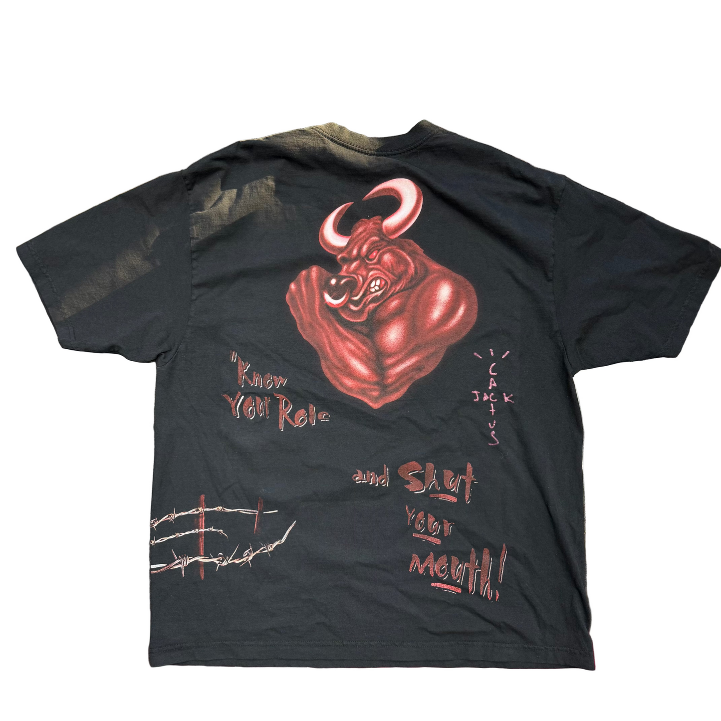 Cactus Jack x WWE Know Your Role T-Shirt The Rock Black