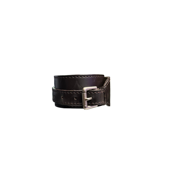 LV Monogram Leather Bracelet Bangle Brown