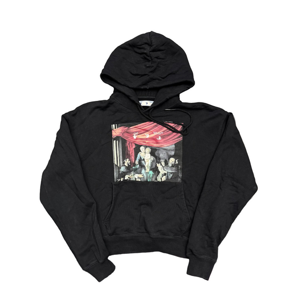 Off-White Oversize Fit Caravaggio Painting Hoodie Black
