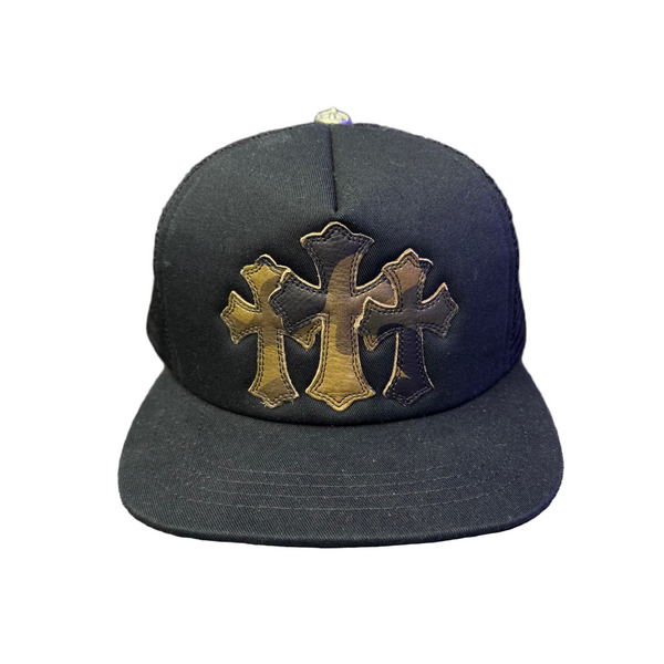 Chrome Hearts Cemetery Cross Trucker Hat Black