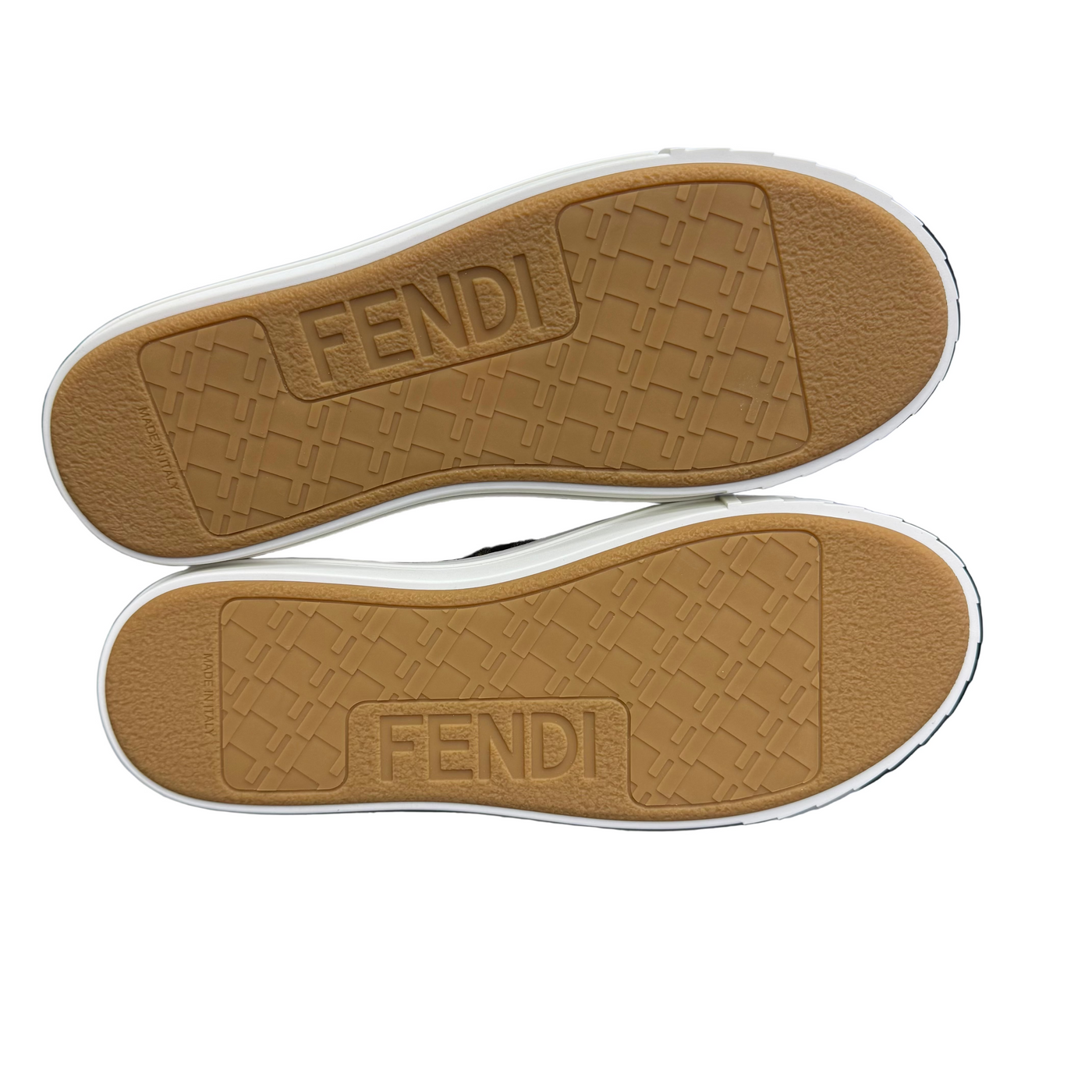 Fendi FF Jacquard Low-Top Sneakers Brown