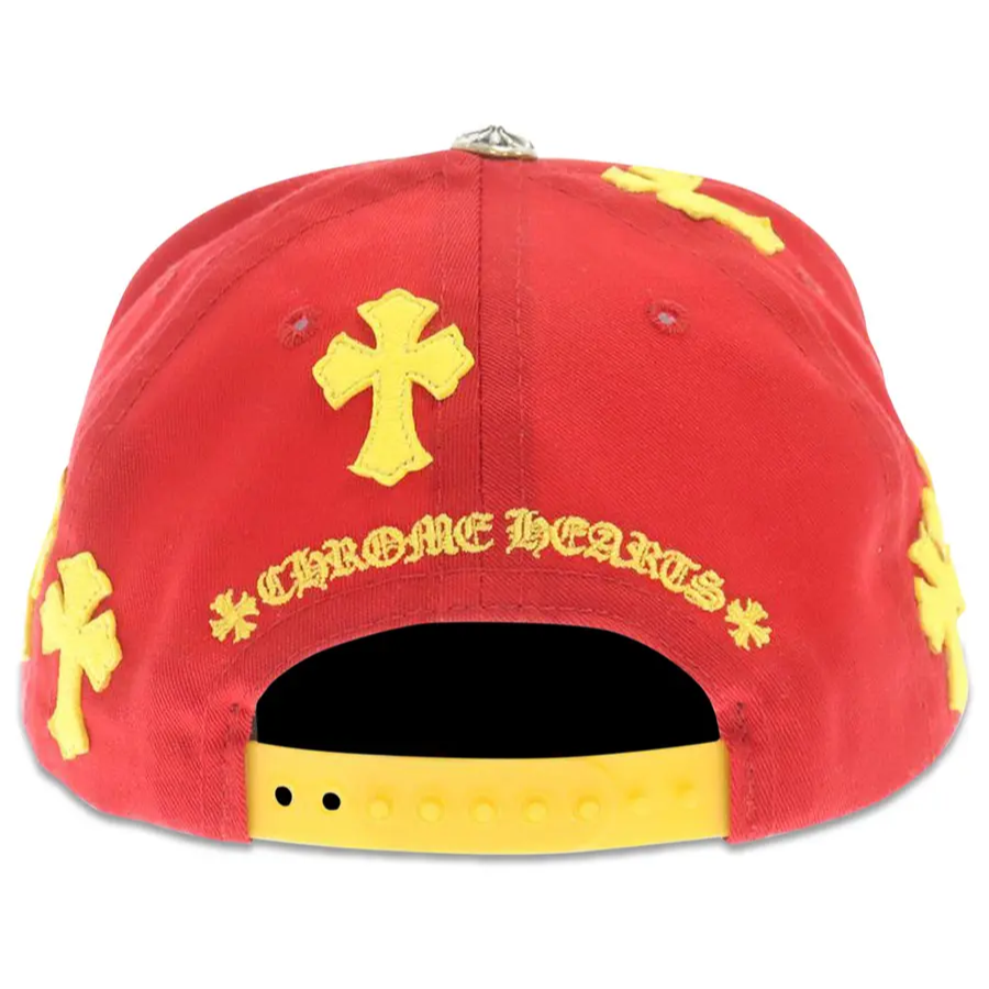 Chrome Hearts Cross Leather Patch Hat Red Yellow