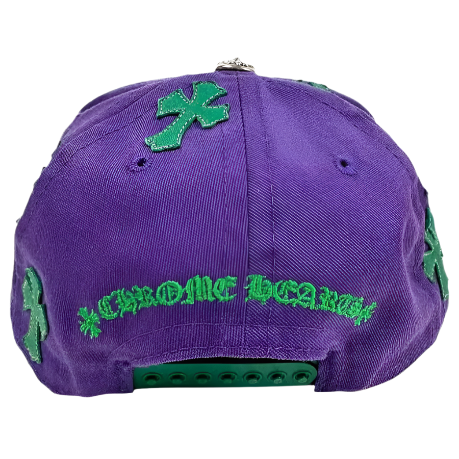 Chrome Hearts Cross Leather Patch Hat Purple Green