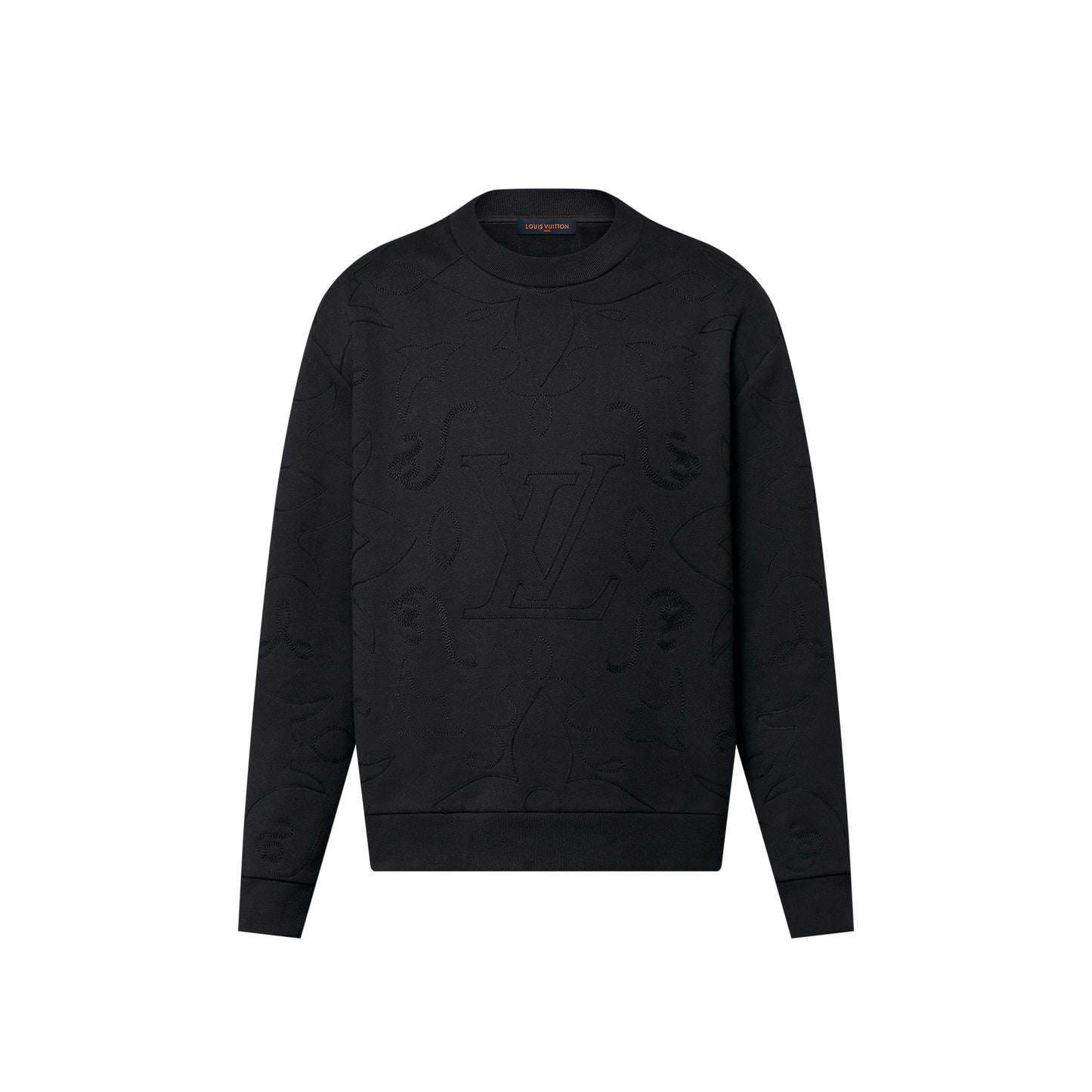 LV Embroidered Cotton Jersey Crewneck