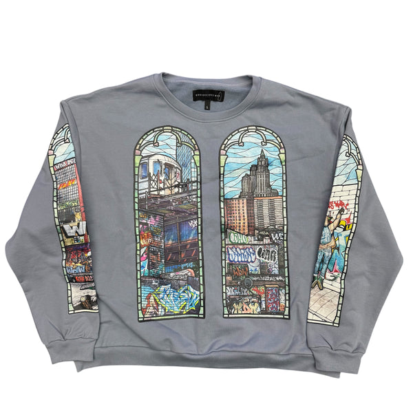 WDW Politics As Usual Crewneck Sweatshirt Periwinkle