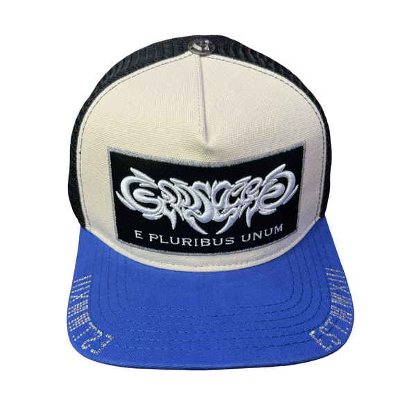 Godspeed E Pluribus Trucker Hat White & Blue