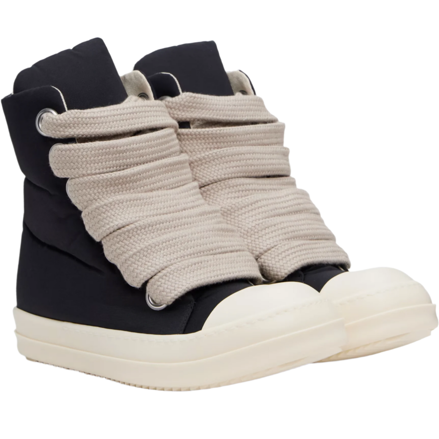 Rick Owens DRKSHDW High Black Nylon Hollywood Jumbo Lace Puffer Sneaks