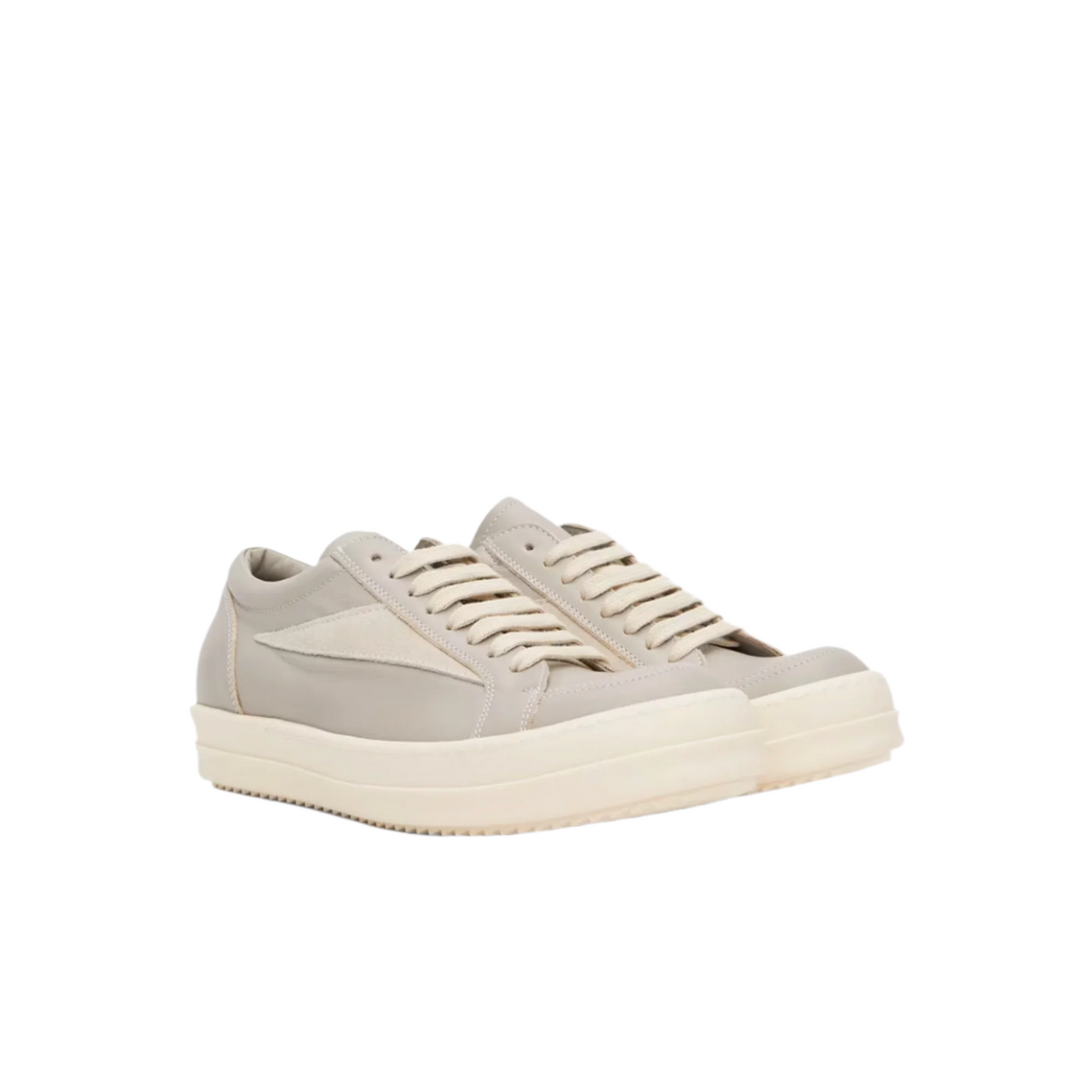 Rick Owens Hollywood Vintage Low Leather Sneakers Pearl / Milk