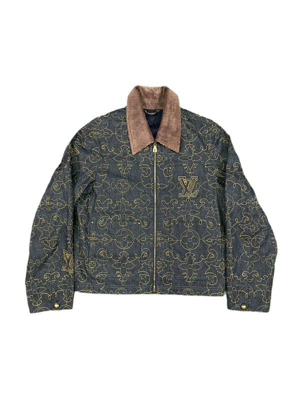 LV Embroidered Denim Workwear Jacket