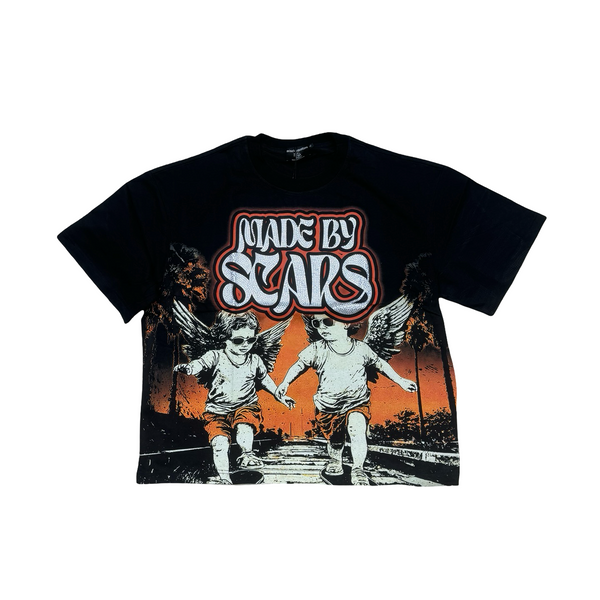 Mixed Emotion Twin Rhinestone Graphic T-shirt