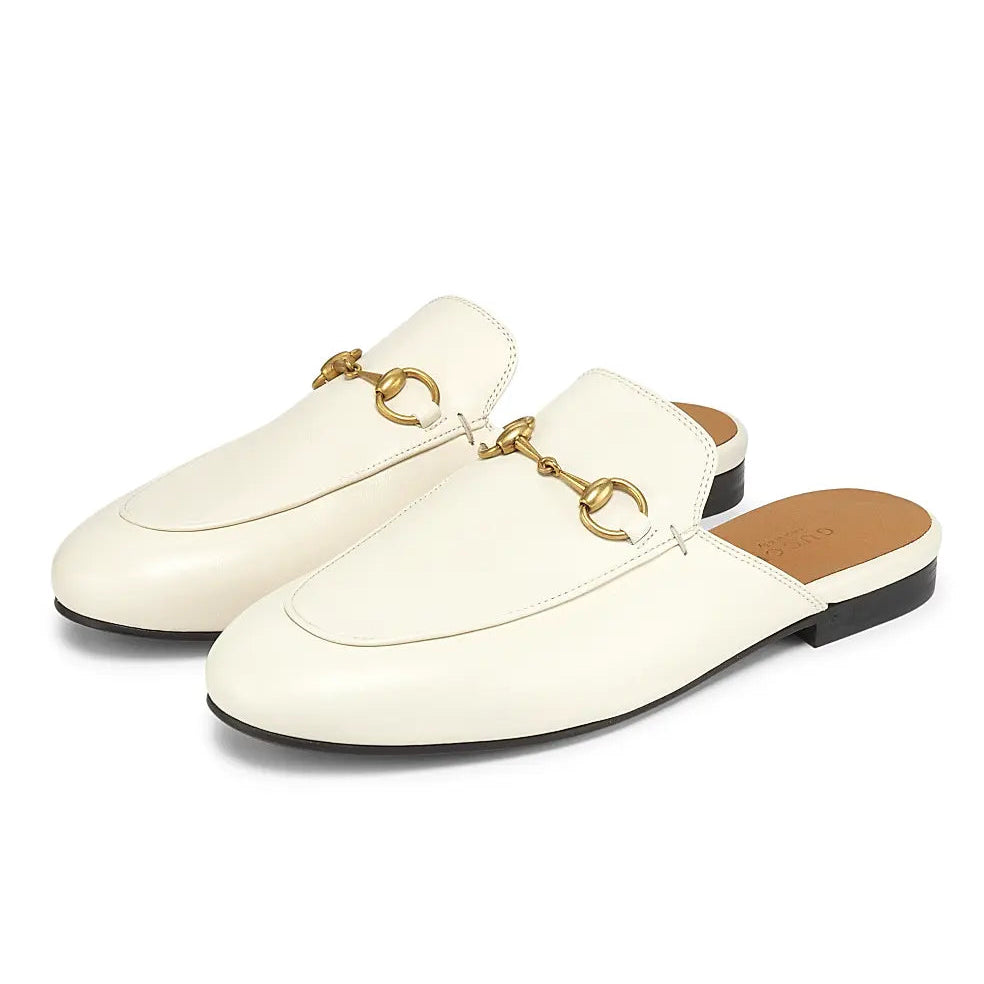 Gucci Princetown Leather Slipper Mystic White
