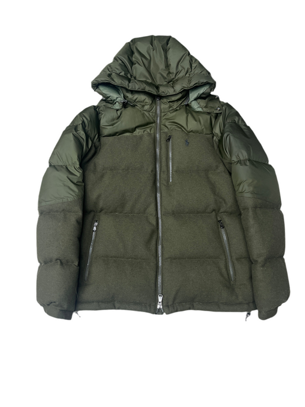 Polo Ralph Lauren Hybrid Down Hooded Jacket Olive Green