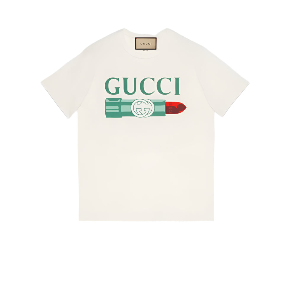 Gucci Lipstick Print Cotton T-Shirt