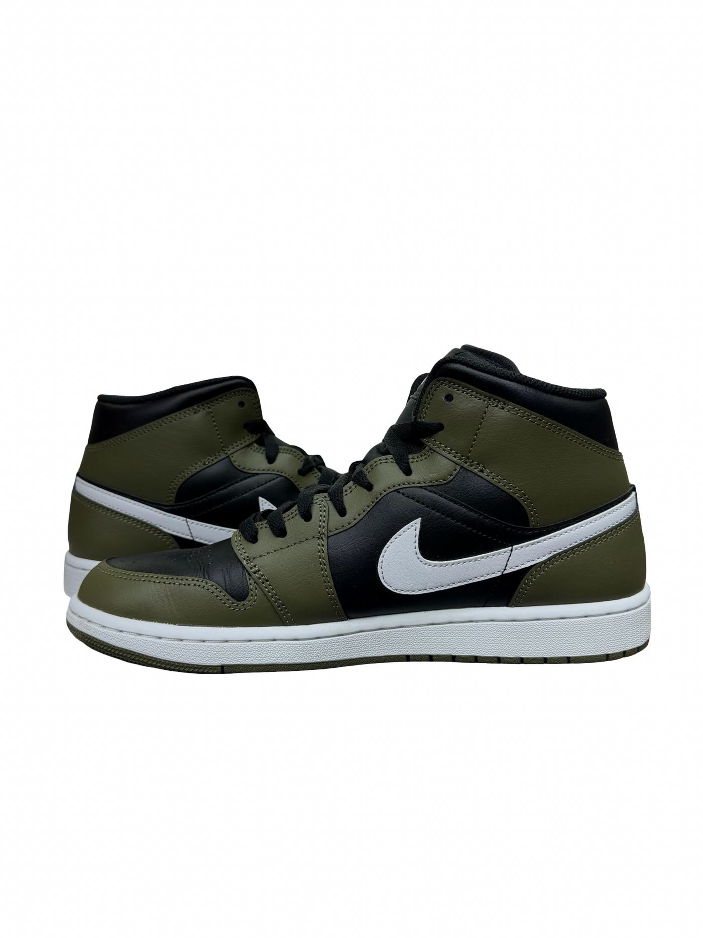 Nike Air Jordan 1 Mid Black White Olive
