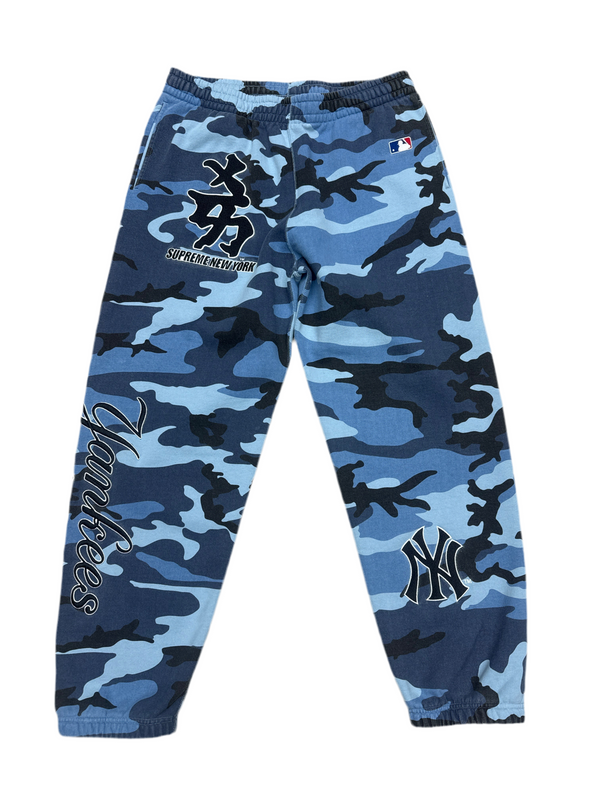 Supreme New York Yankees Kanji Sweatpant Blue Camo