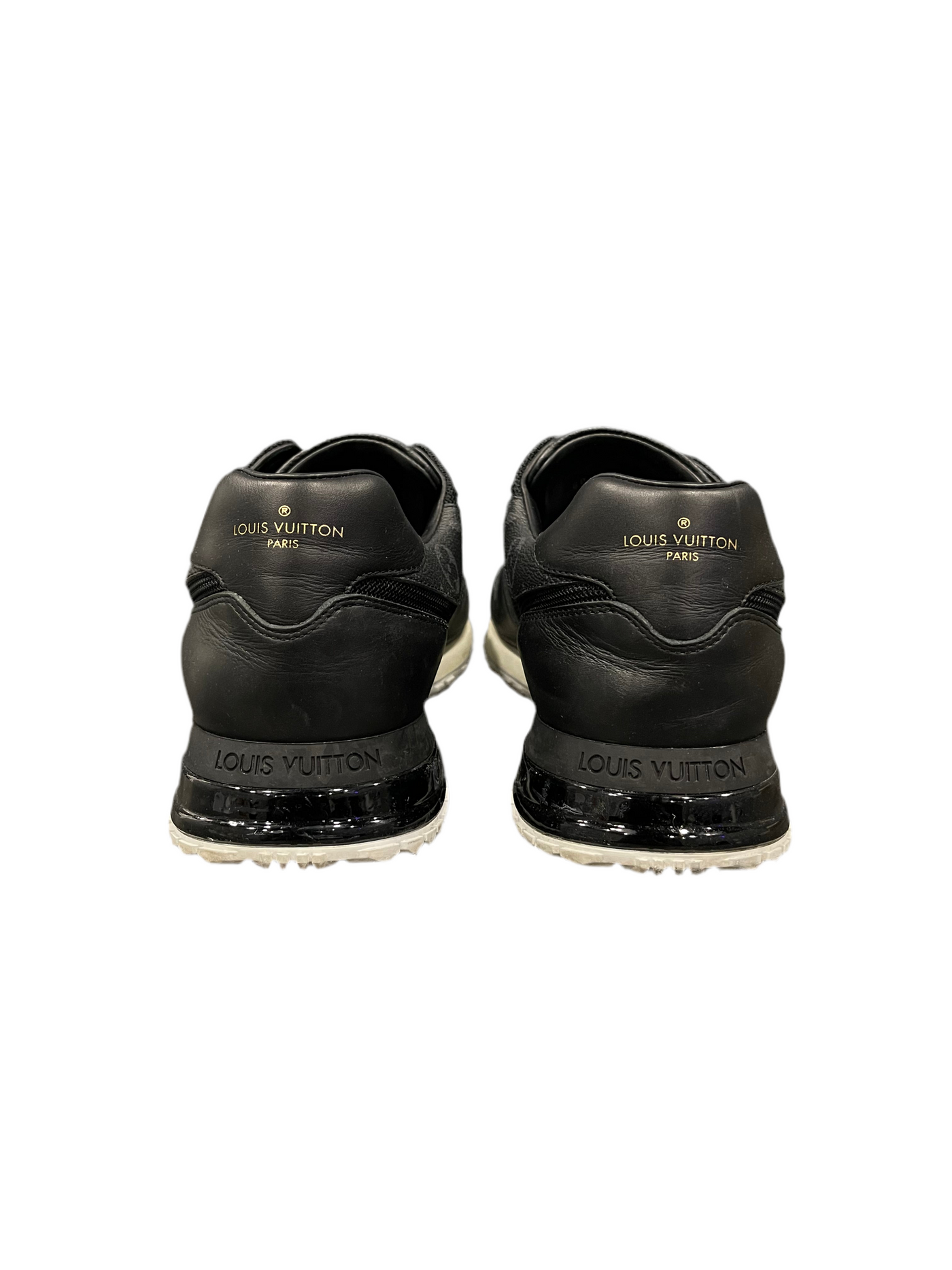 LV Monogram Canvas and Leather Run Away Sneakers Black White