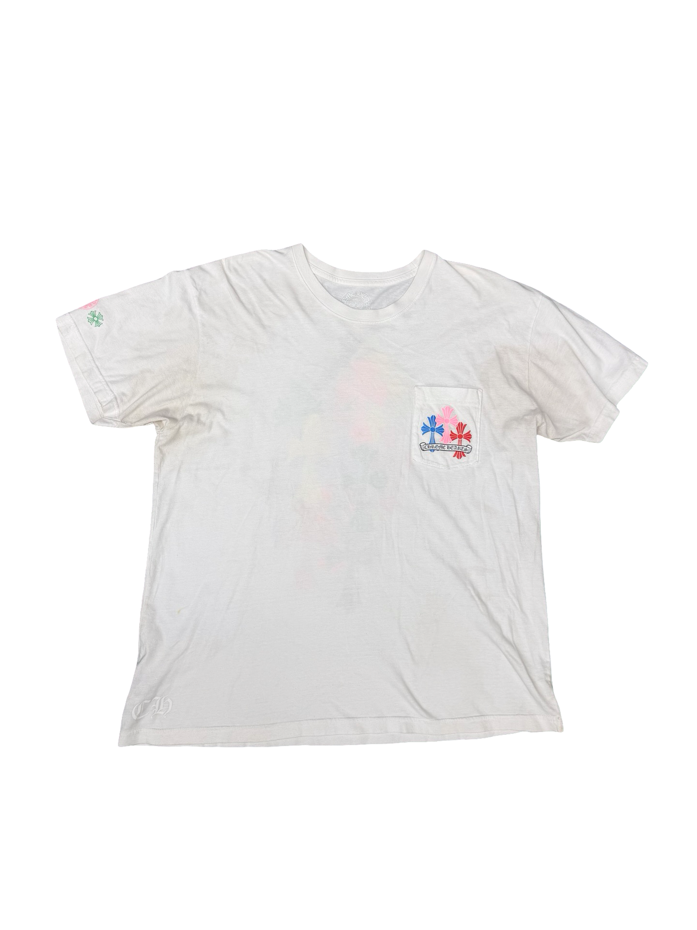 Chrome Hearts Multi Color Cross Cemetery T-Shirt White