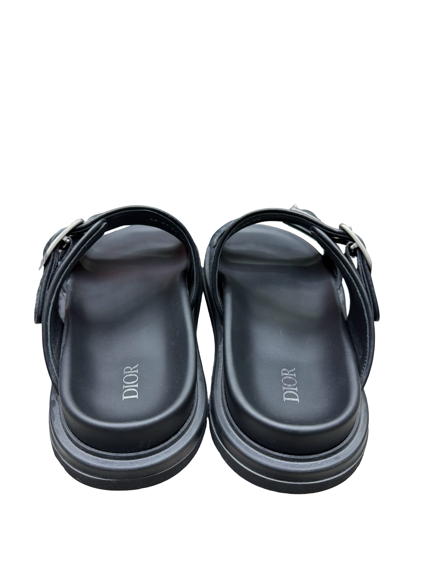 Christian Dior Black Aqua Oblique Jacquard Canvas Sandals