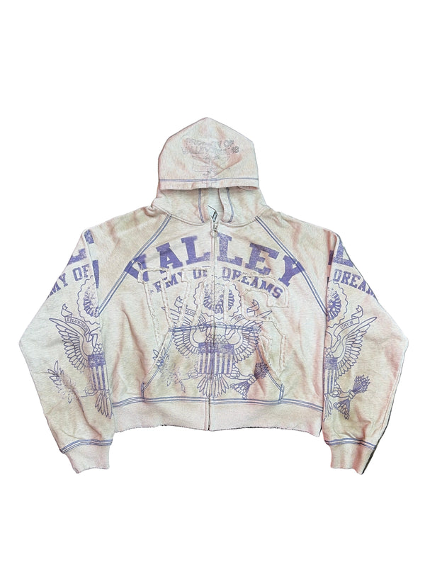 Vale Army Zip-Up Hoodie Grey