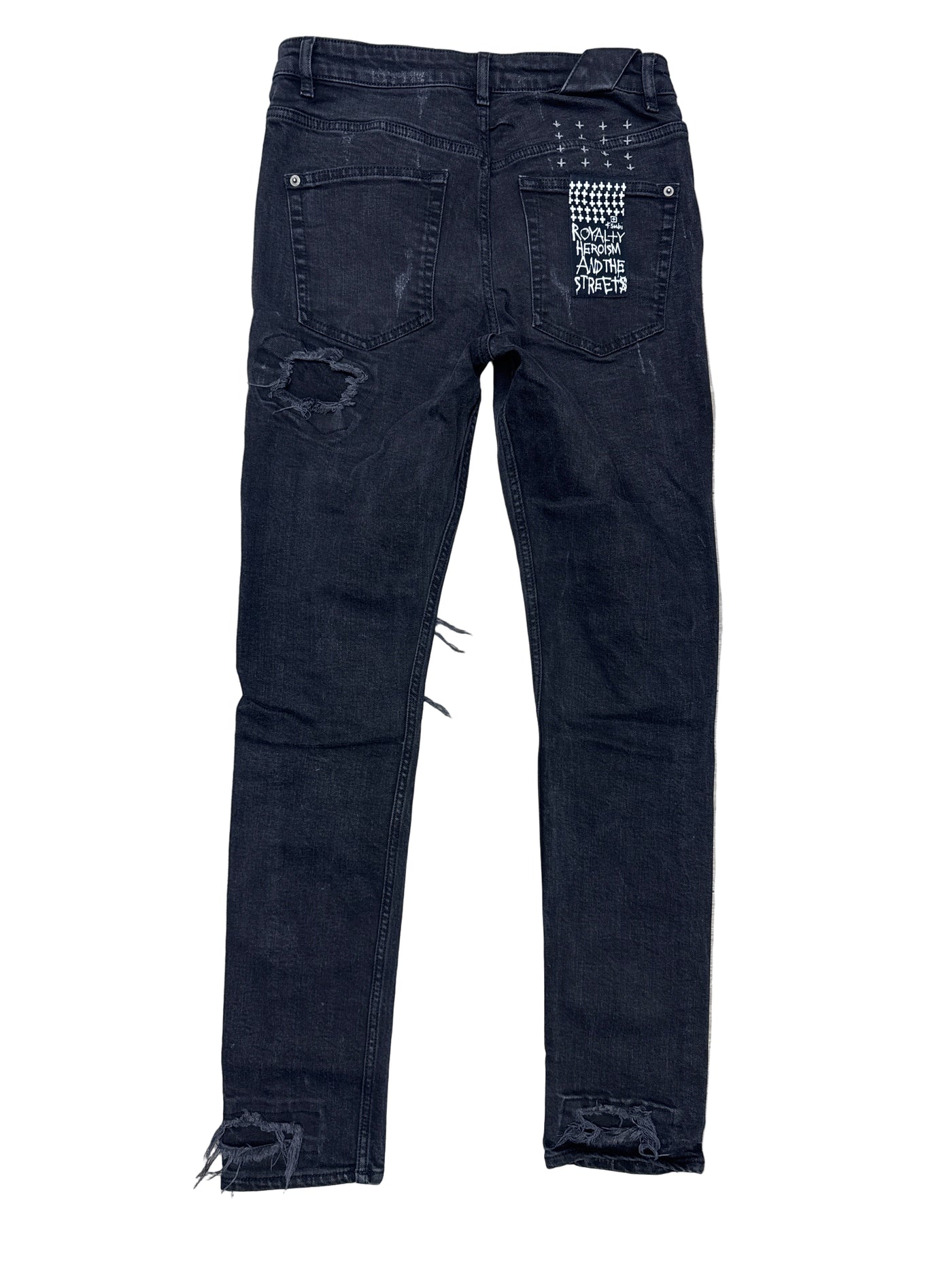 Ksubi Black Washed Jeans Knee Patch