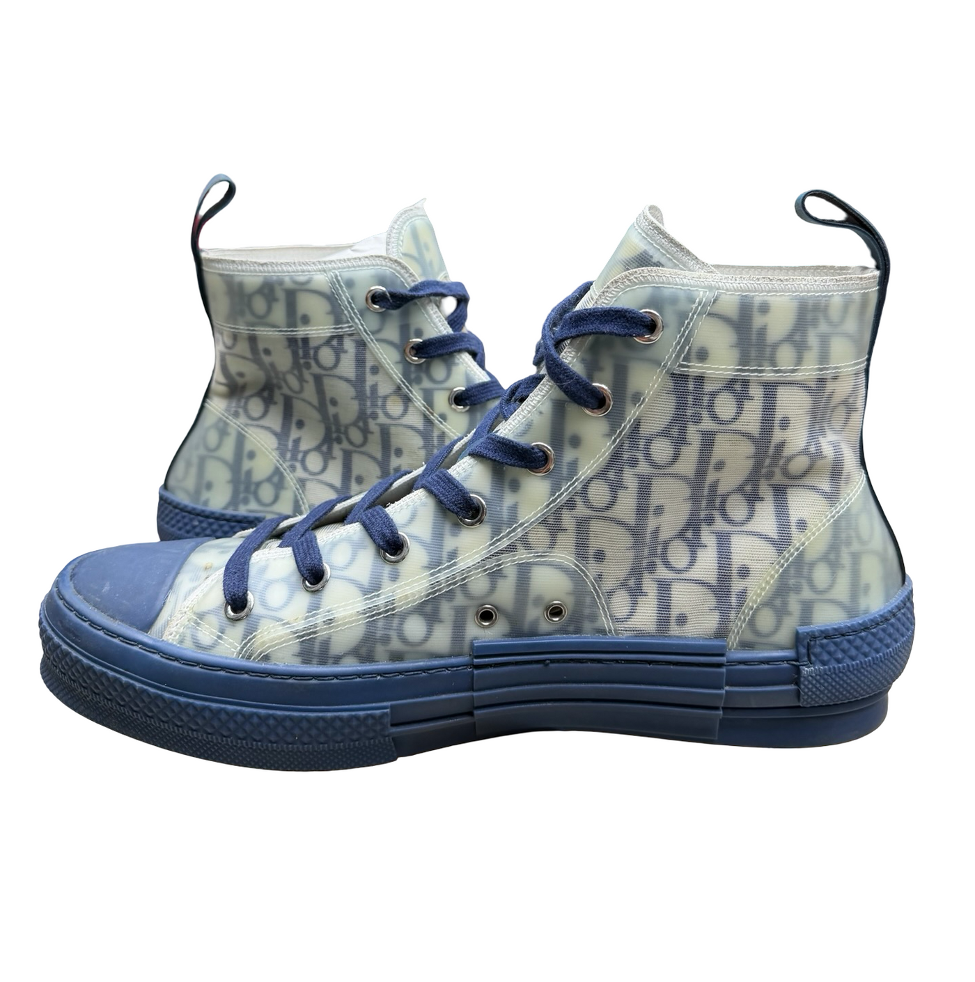 Dior B23 High Top  Blue Oblique Technical Fabric