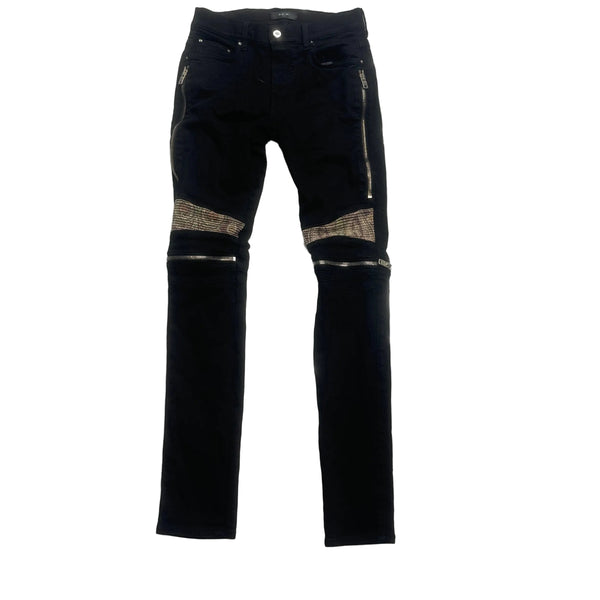 Amiri MX2 Bandana Zip Knee Skinny Jeans