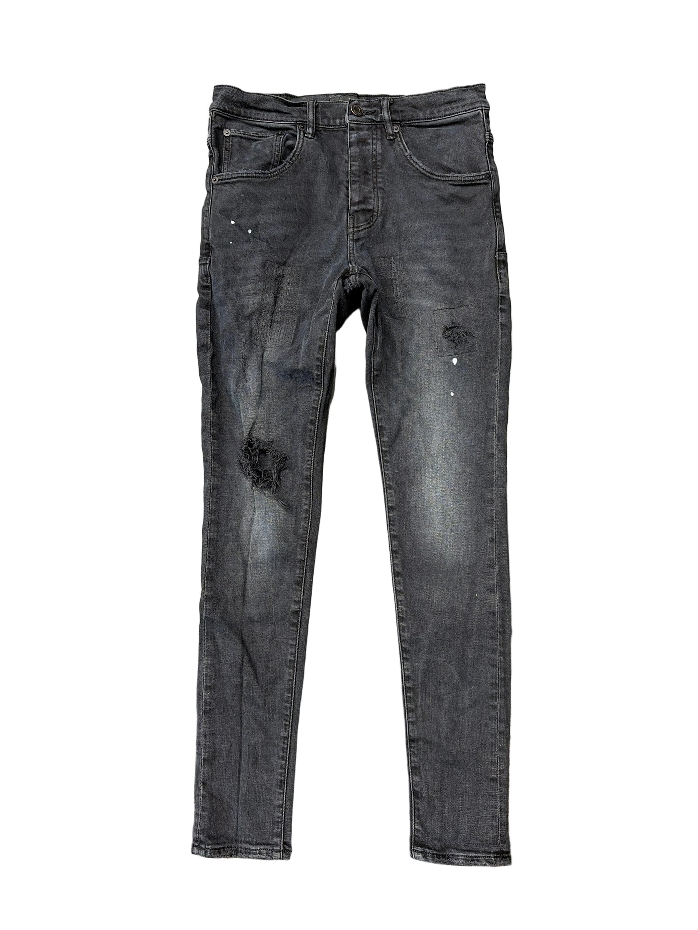 Purple Brand Slim Distressed Jeans Black