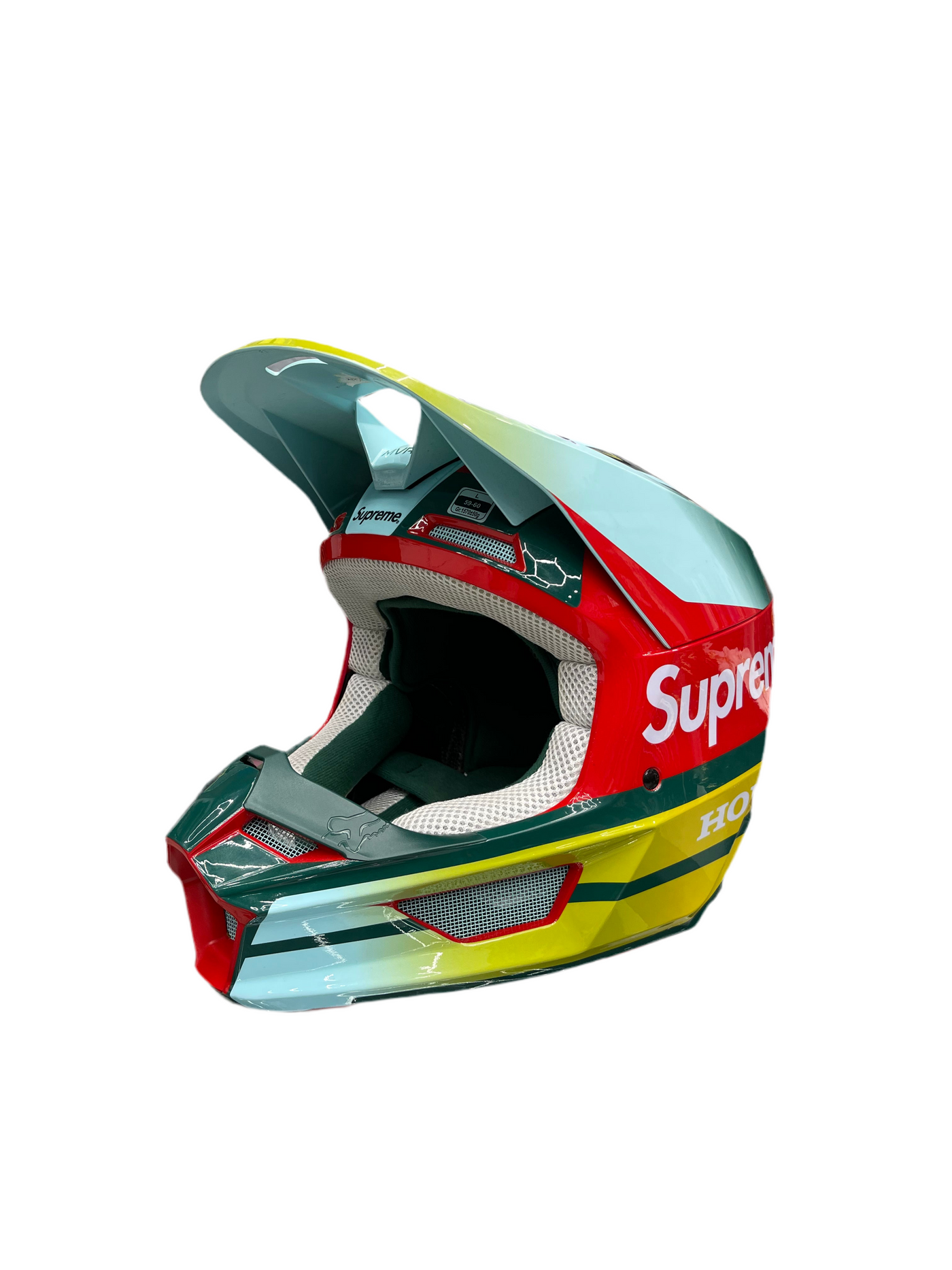 FW19 Supreme x Honda Fox Racing V1 Helmet Moss