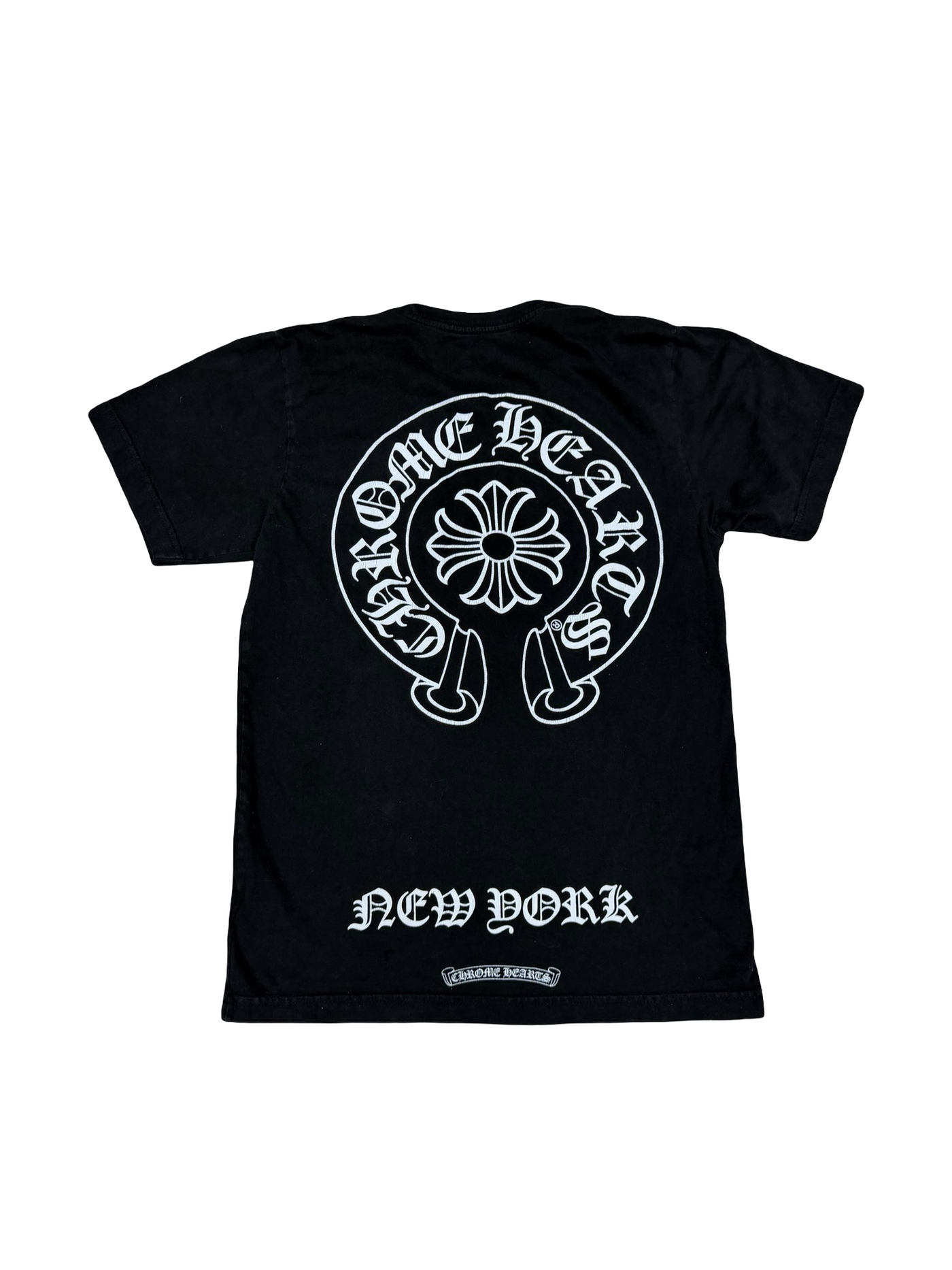 Chrome Hearts Horse Shoe Logo NYC Pocket T-Shirt Black White