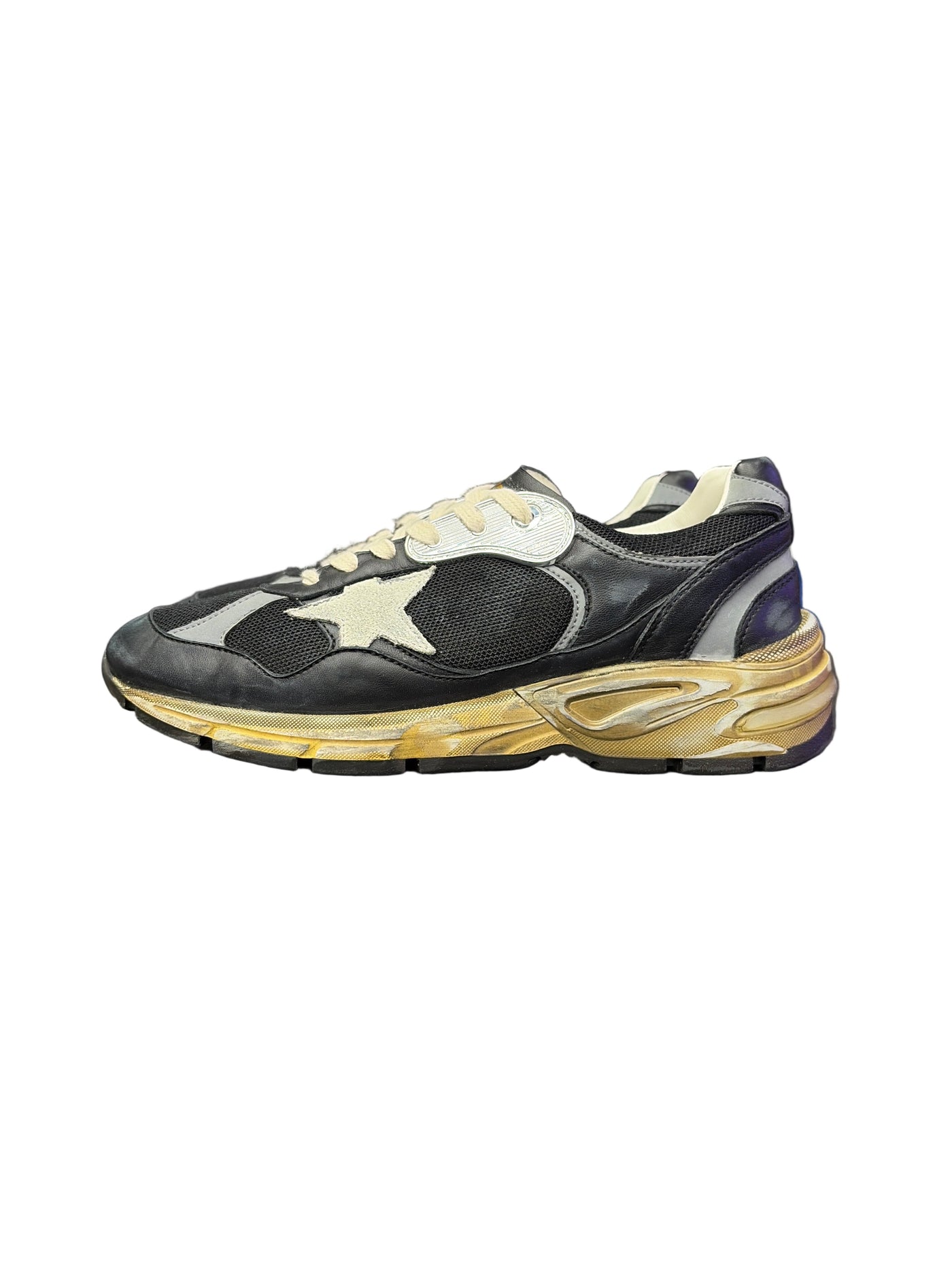 Golden Goose Running Dad-Star Black Silver Ice