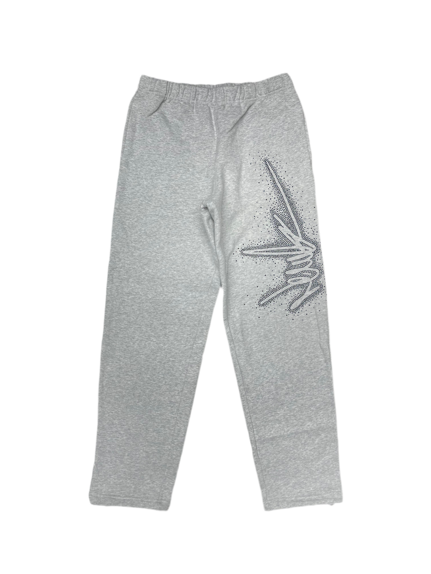 NewYrrk Light Grey Sweatpants w/ Black Crystal