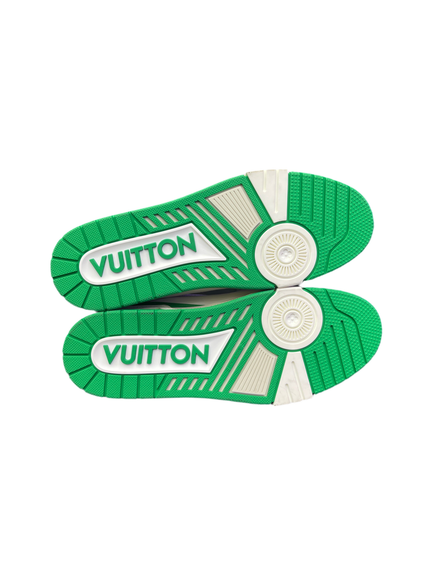 LV Trainer White Green Script