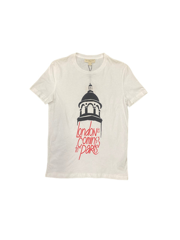 Burberry London Is Coming To Paris T-shirt White Red