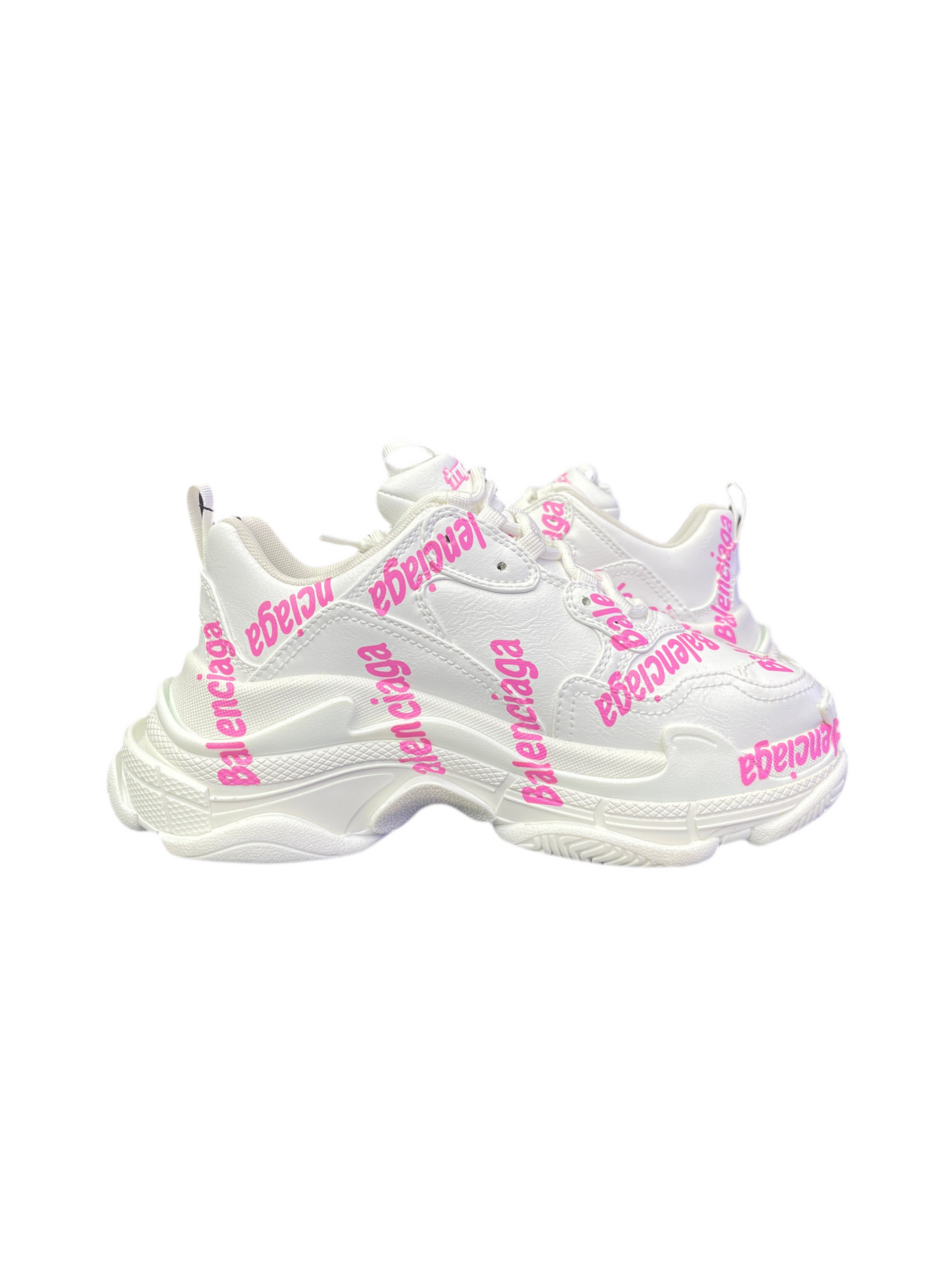 WMNS Balenciaga Triple S Logotype White Pink