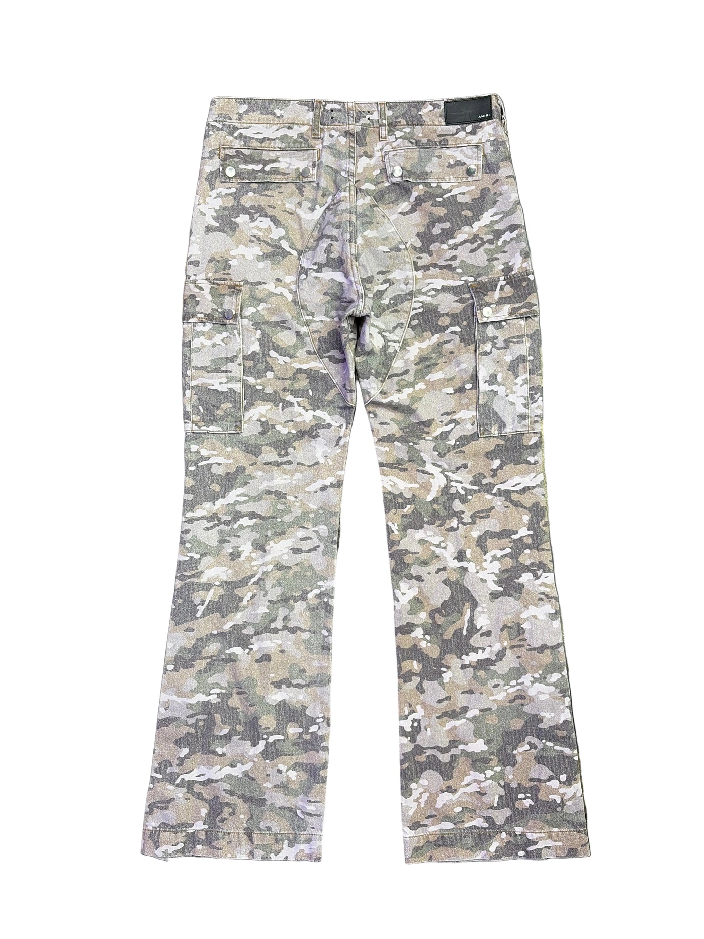Amiri M65 Cargo Kick Flare Pants Green Camo